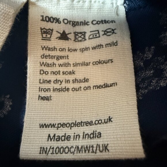 People Tree Claudia Marigold Leaf Print Trousers Organic Cotton size 8 - Picture 12 of 14